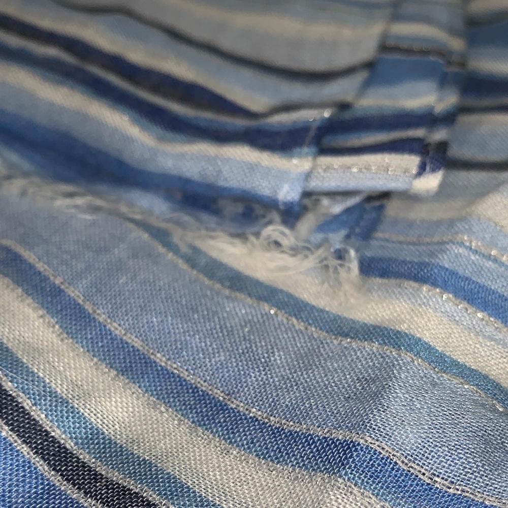 ☆ Talbots Multi-Blue Striped Scarf - Picture 2 of 5